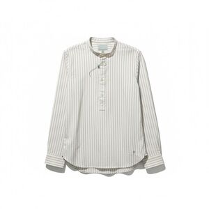 Coconut Boys Dress Shirt Mandarin Collar Size 11-12 Long Sleeves Stripes Holiday